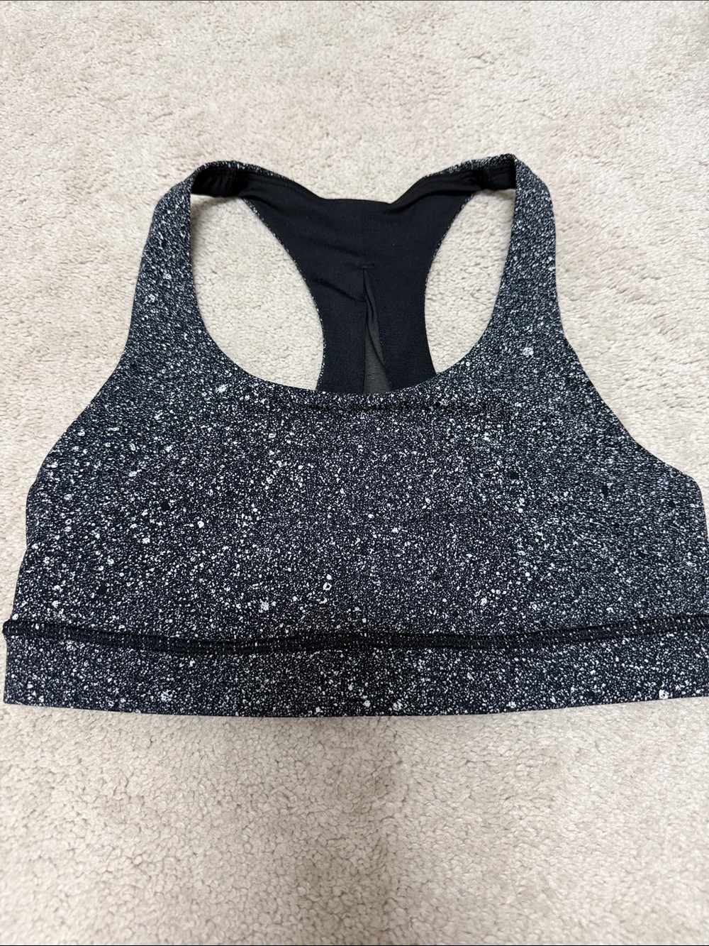 lululemon athletica Black & White Speckled Racerback Sports Bra